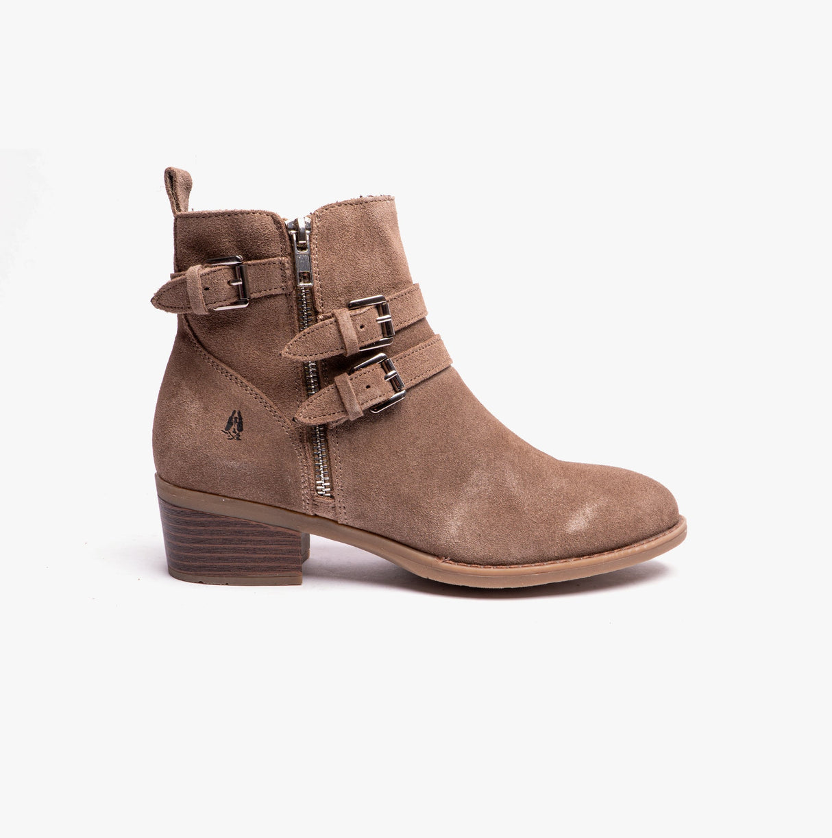 Hush Puppies JENNA Womens Leather Ankle Boots Taupe