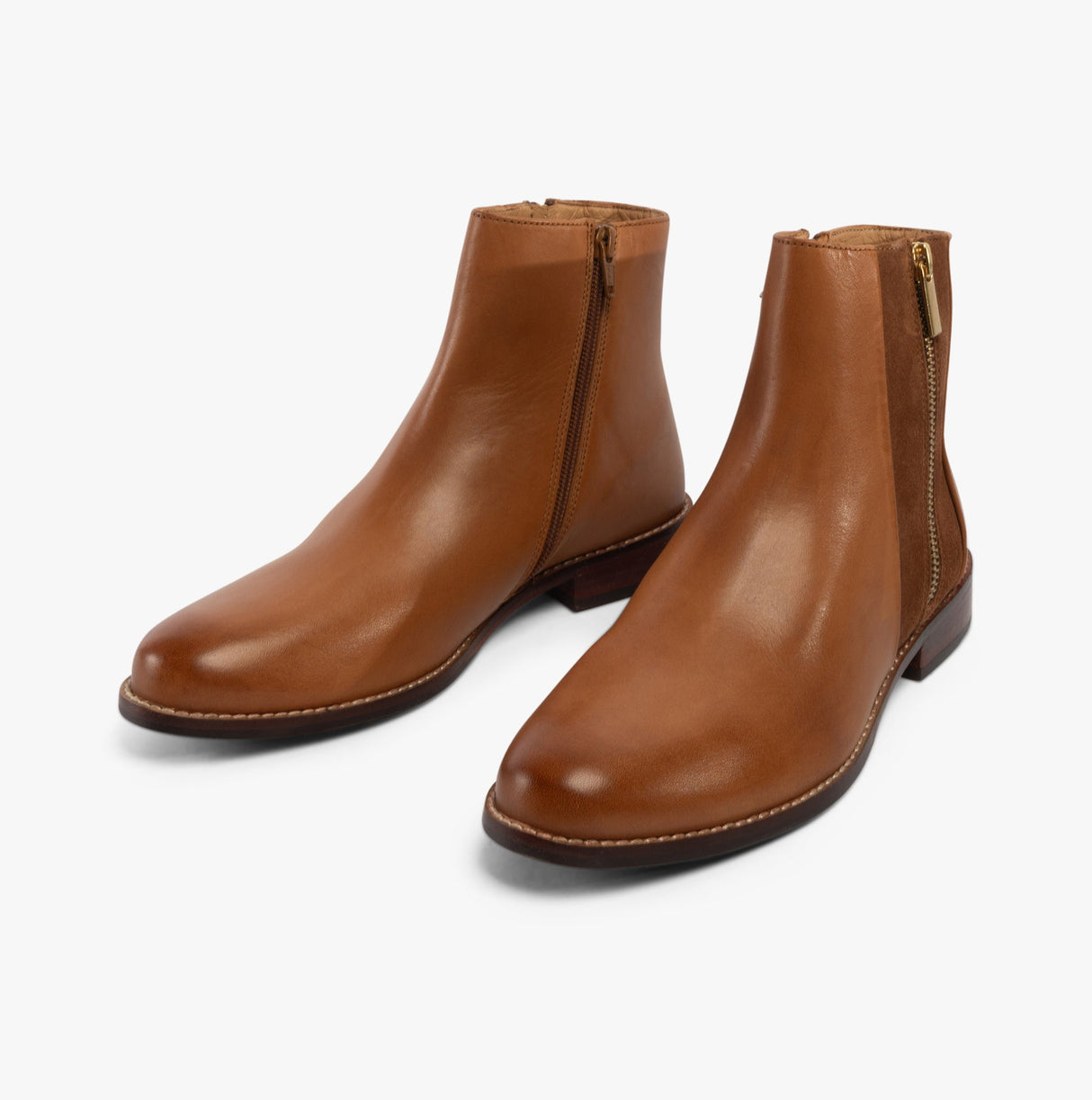 Hush Puppies FRANCES Womens Leather Ankle Boots Tan