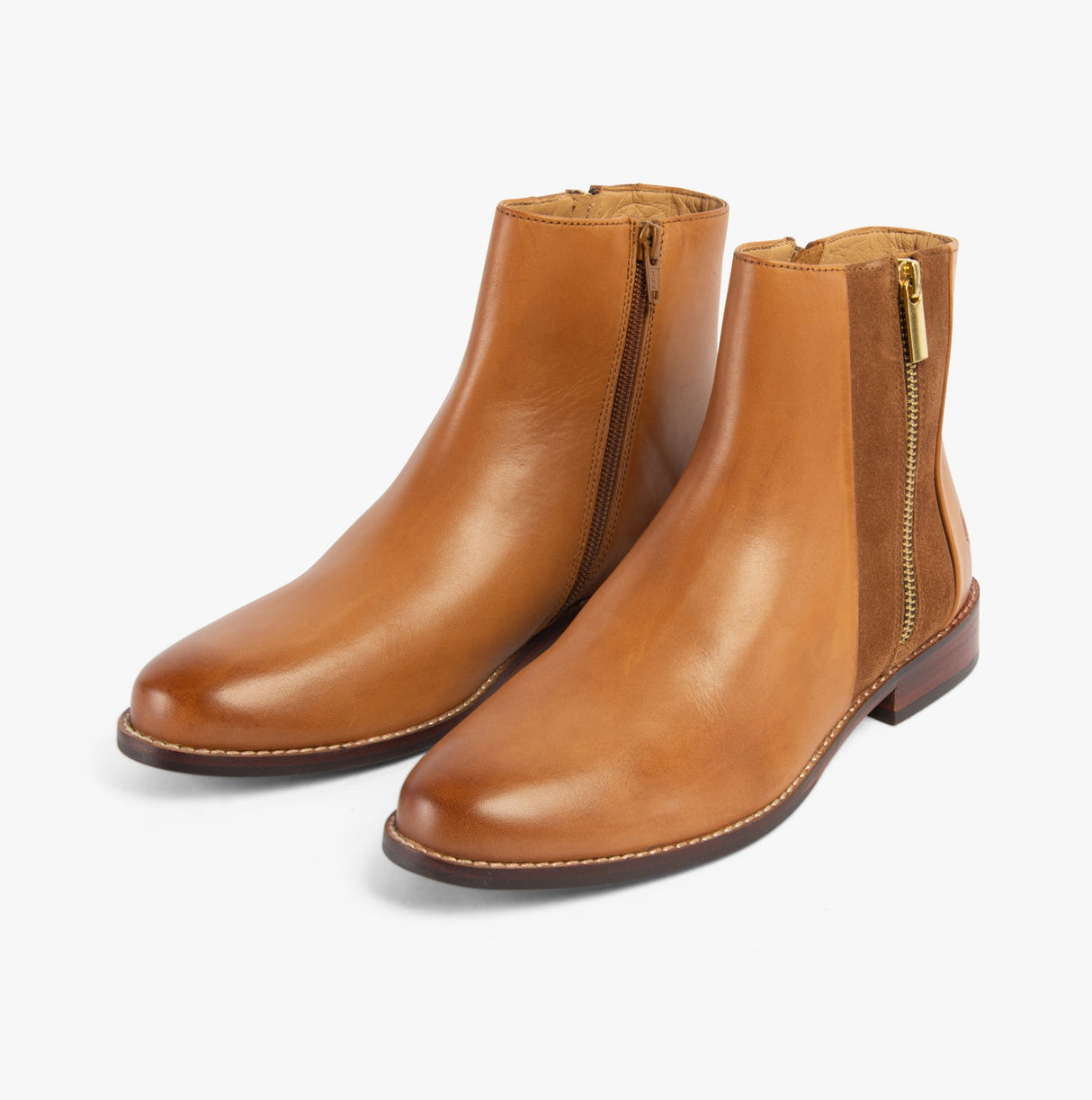 Hush Puppies FRANCES Womens Leather Ankle Boots Tan