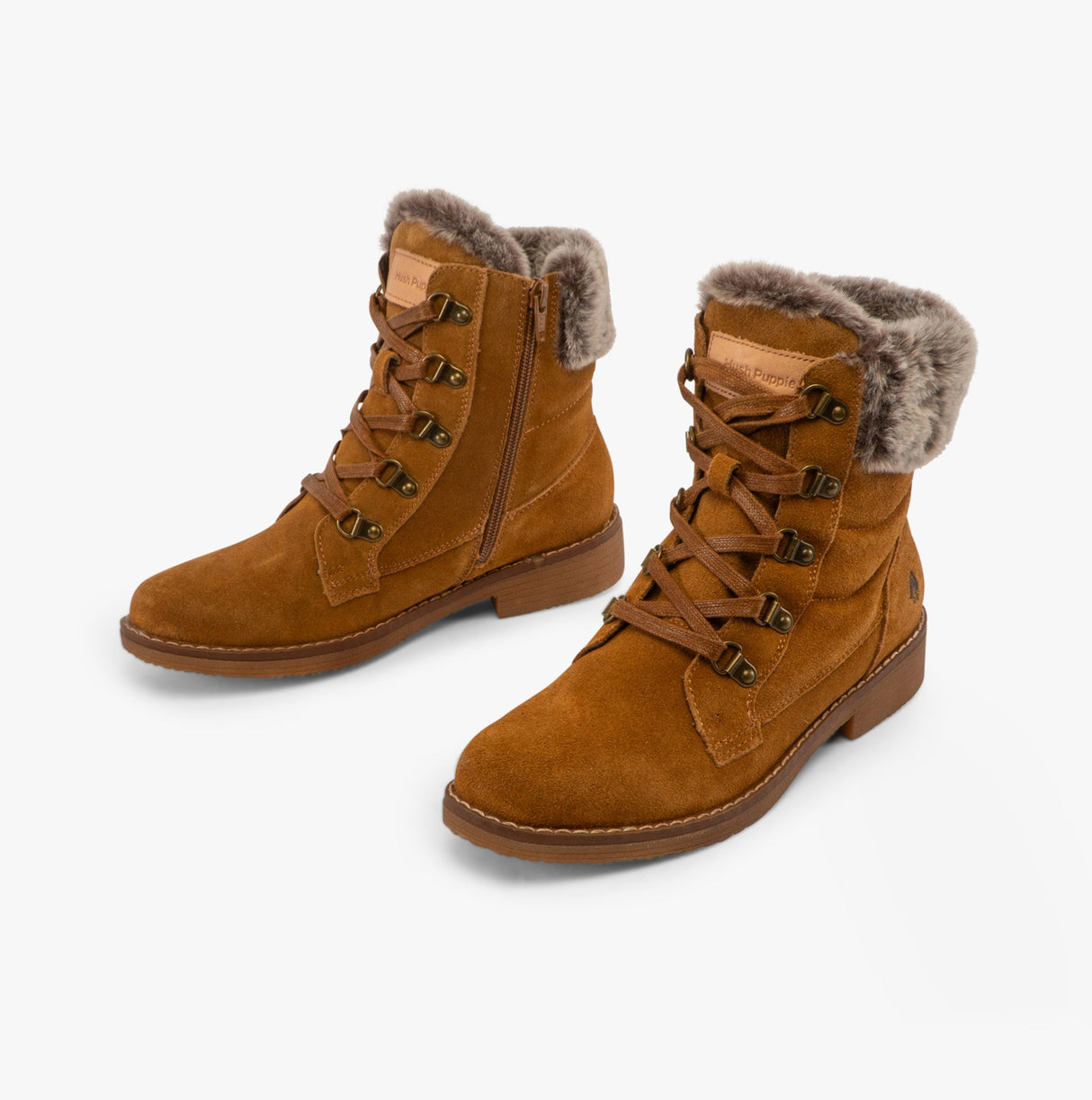 Hush Puppies FLORENCE Womens Leather Ankle Boots Tan