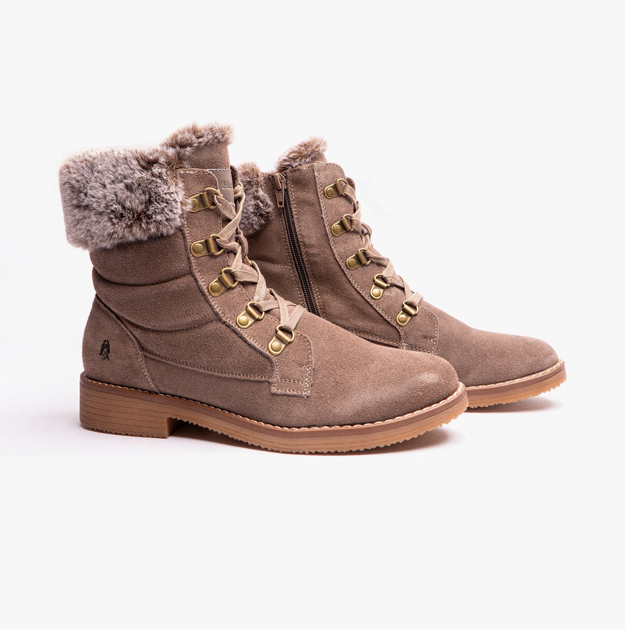 Hush Puppies FLORENCE Womens Leather Ankle Boots Taupe