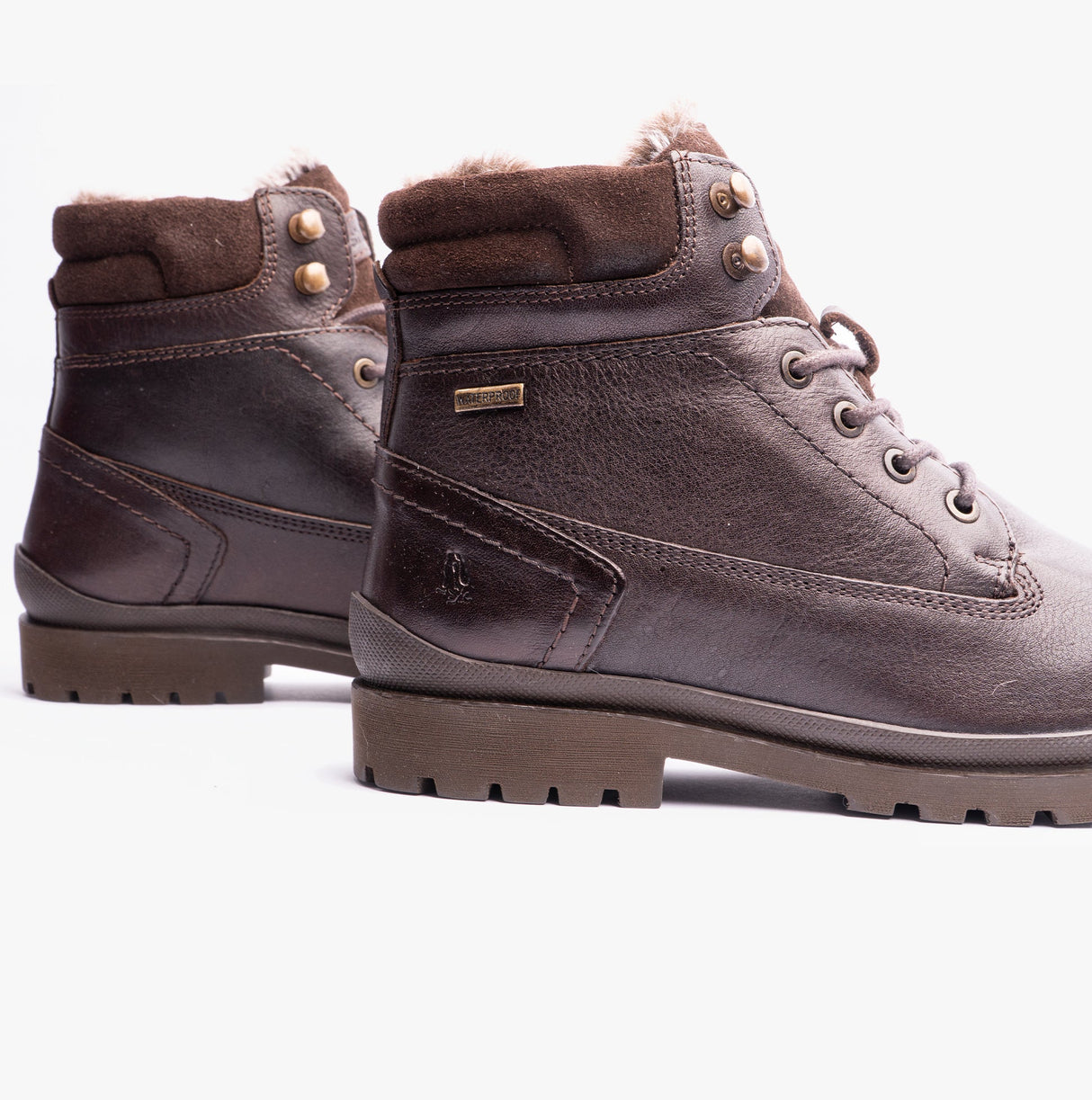 Hush Puppies ANNAY Womens Leather Ankle Boots Brown