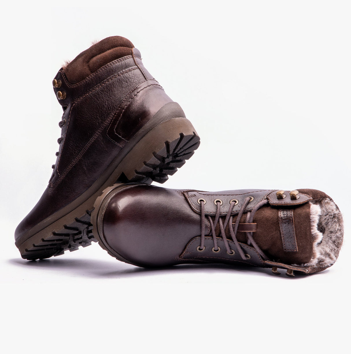 Hush Puppies ANNAY Womens Leather Ankle Boots Brown