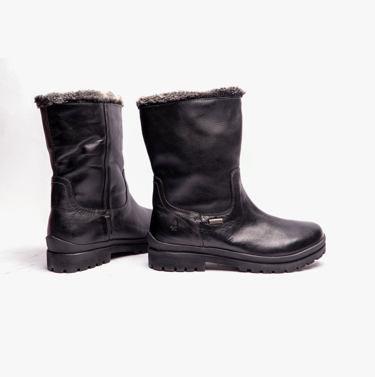 Hush Puppies ALICE Womens Leather Mid-Height Boots Black