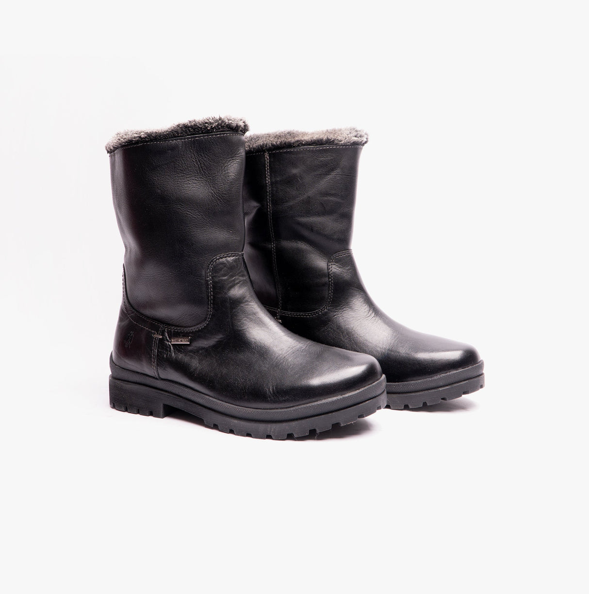 Hush Puppies ALICE Womens Leather Mid-Height Boots Black