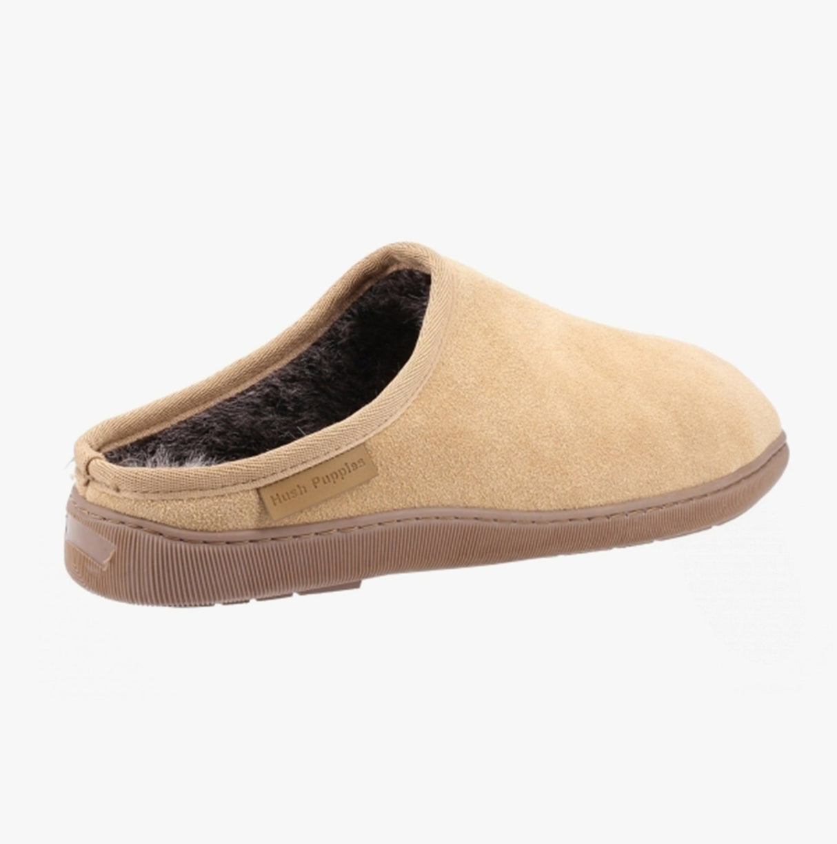 Hush Puppies ASHTON Mens Suede Leather Mule Slippers Tan