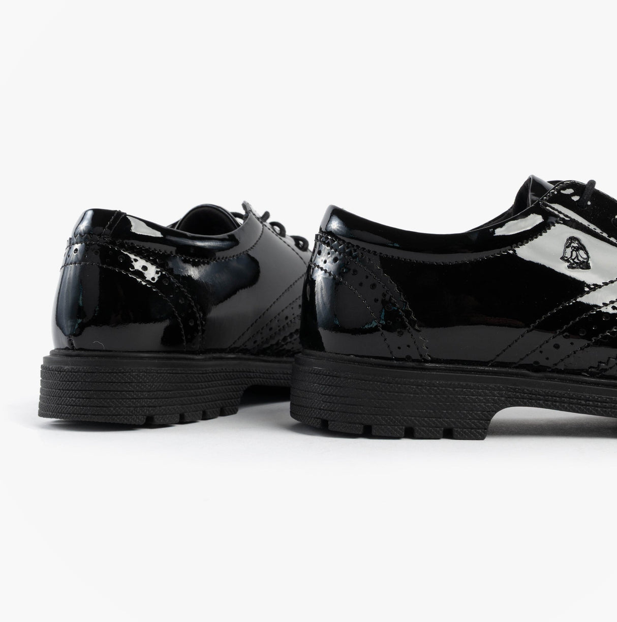Hush Puppies SALLY Girls Leather School Shoes Black Patent