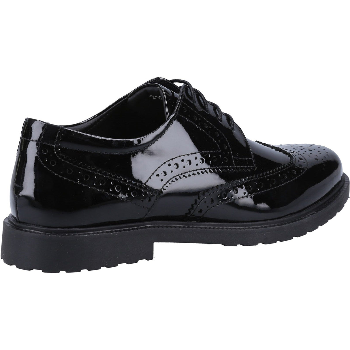 Hush Puppies VERITY BROGUE Girls Shoes Black Patent