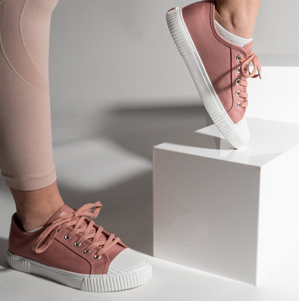 Hush Puppies BROOKE Womens Canvas Trainers Pink