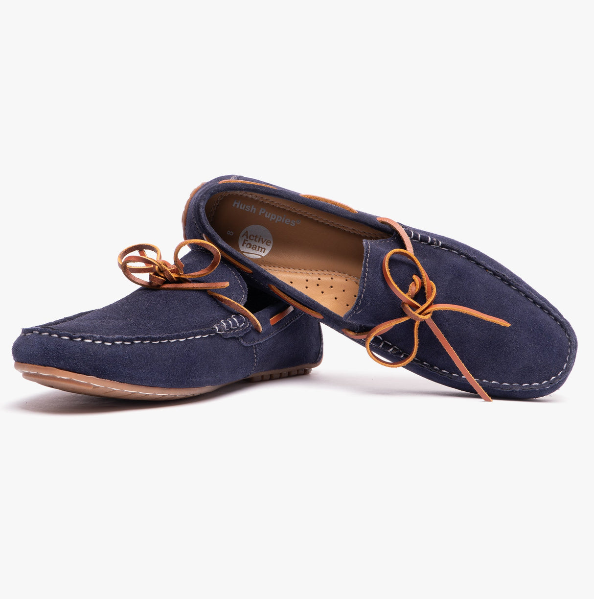 Hush Puppies REUBEN Mens Boat Shoes Navy