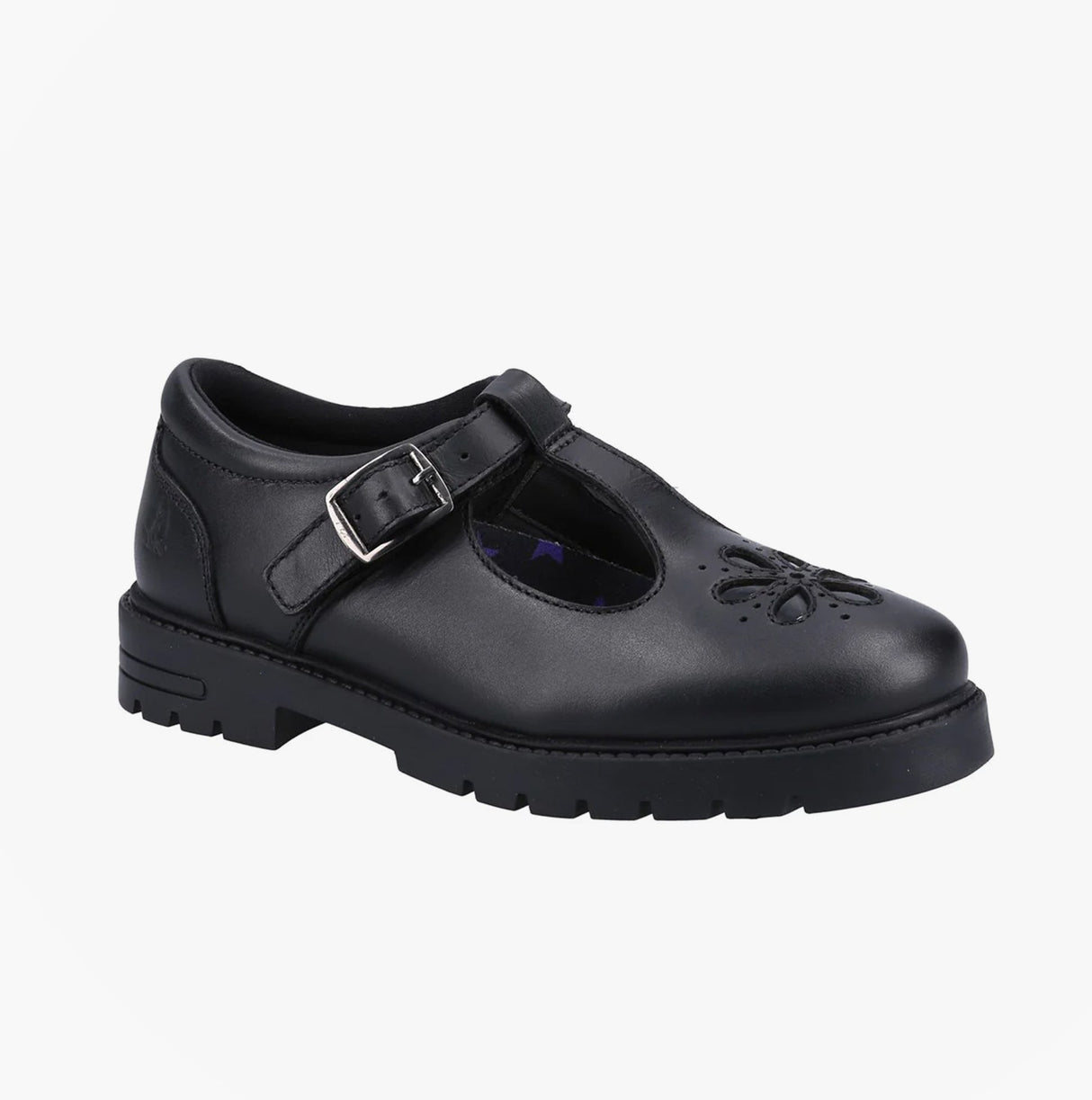 Hush Puppies FIONA Girls Leather School Shoes Black