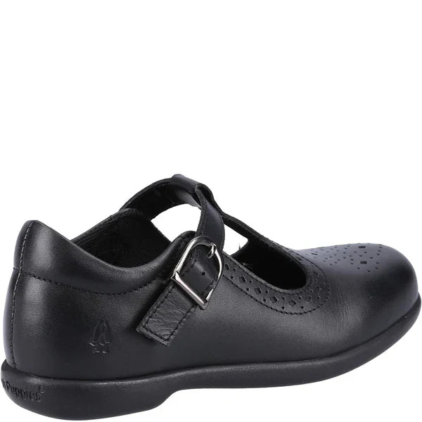 Hush Puppies BRITNEY Girls Leather School Shoes Black