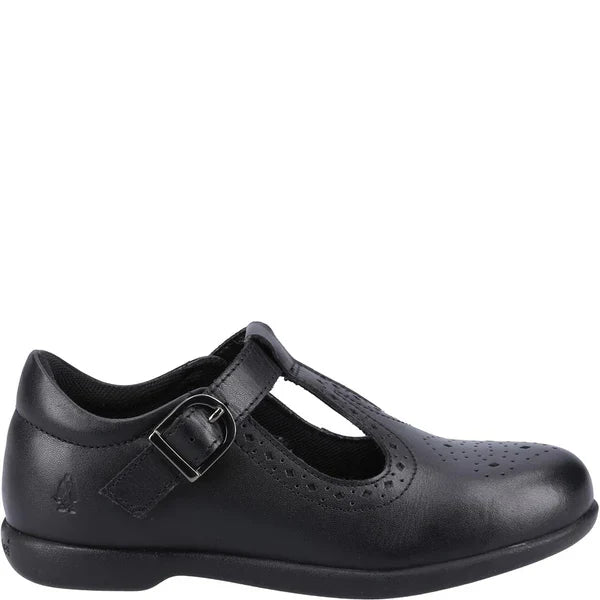 Hush Puppies BRITNEY Girls Leather School Shoes Black