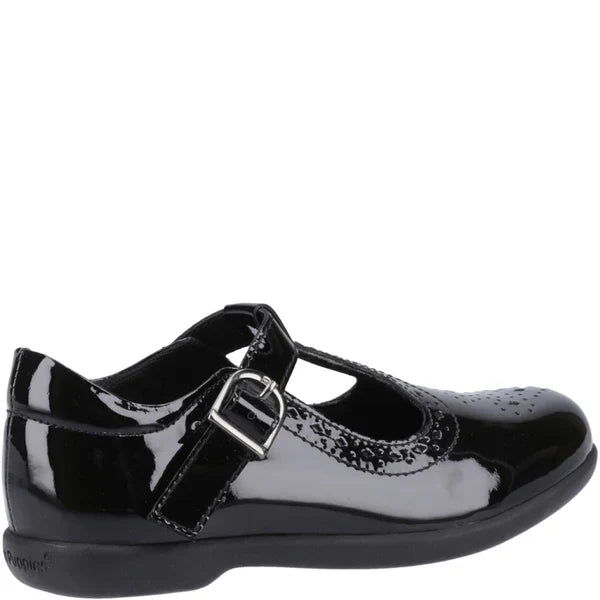 Hush Puppies BRITNEY Girls School Shoes Black Patent