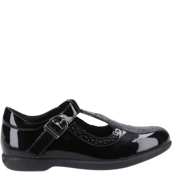 Hush Puppies BRITNEY Girls School Shoes Black Patent