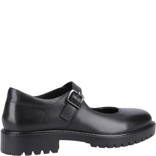 Hush Puppies AURORA Girls Leather School Shoes Black