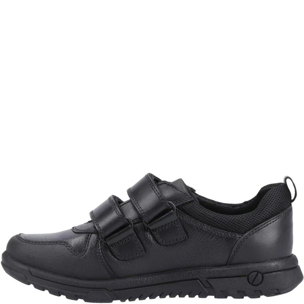 Hush Puppies SPENCER Boys Leather School Shoes Black