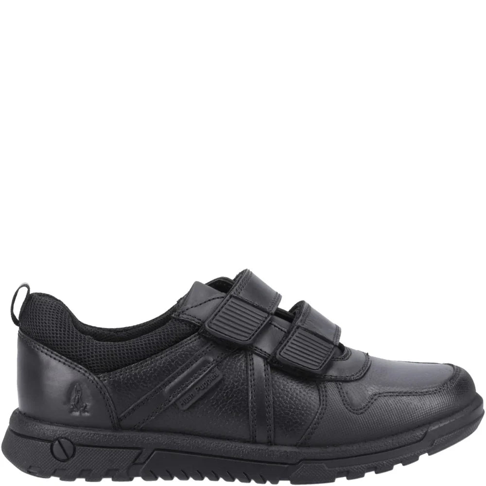 Hush Puppies SPENCER Boys Leather School Shoes Black