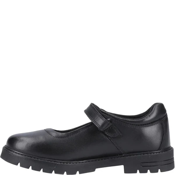 Hush Puppies TANYA Girls Leather School Shoes Black