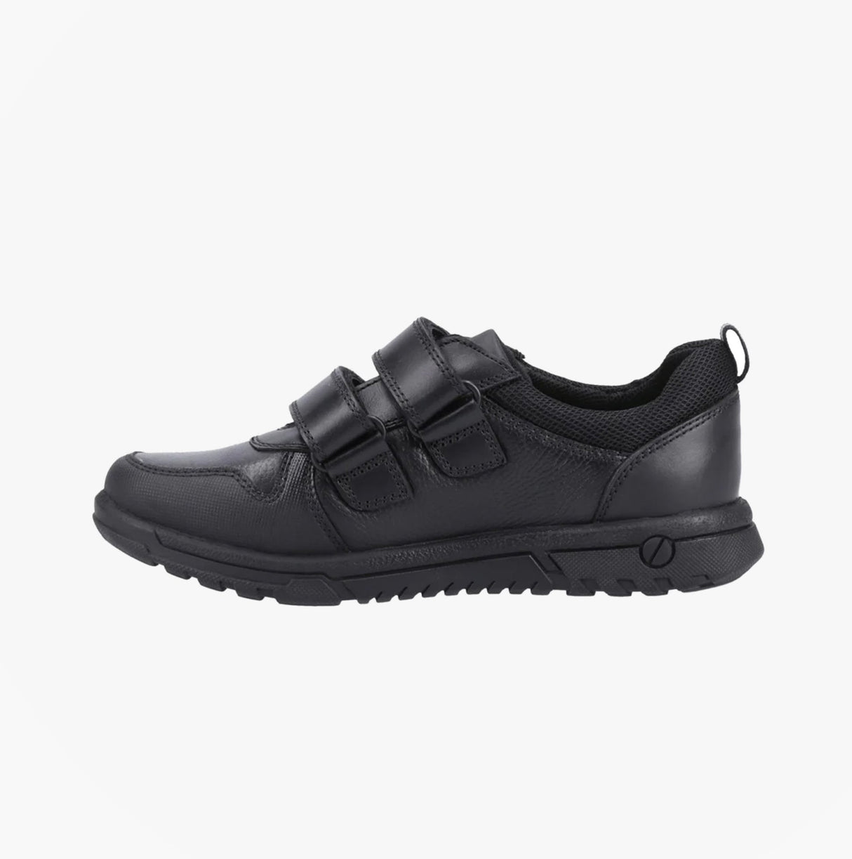 Hush Puppies SPENCER Boys Leather School Shoes Black