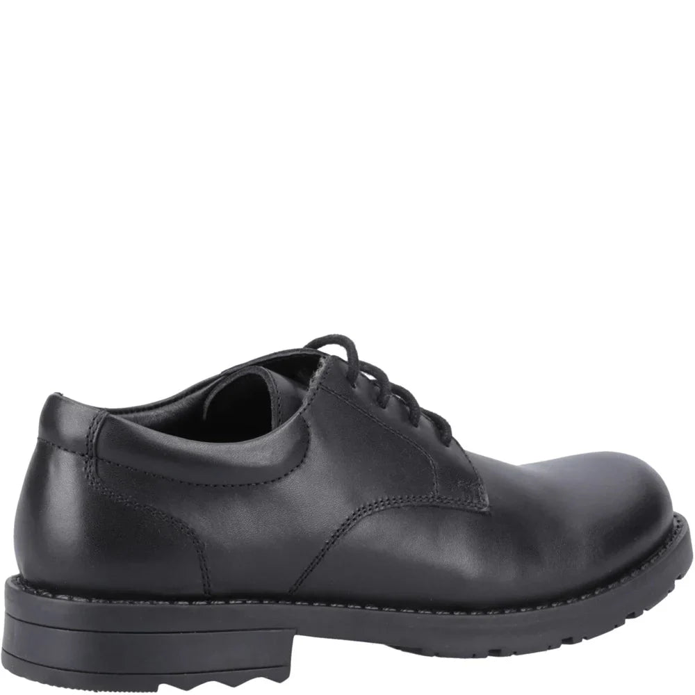 Hush Puppies BRUNO Boys Leather School Shoes Black