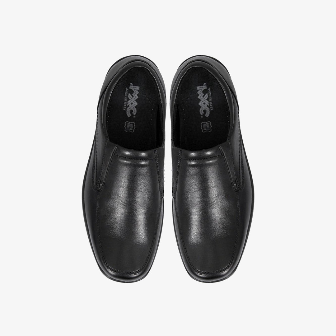 IMAC FINLAY Mens Leather Twin Gusset Loafers Black