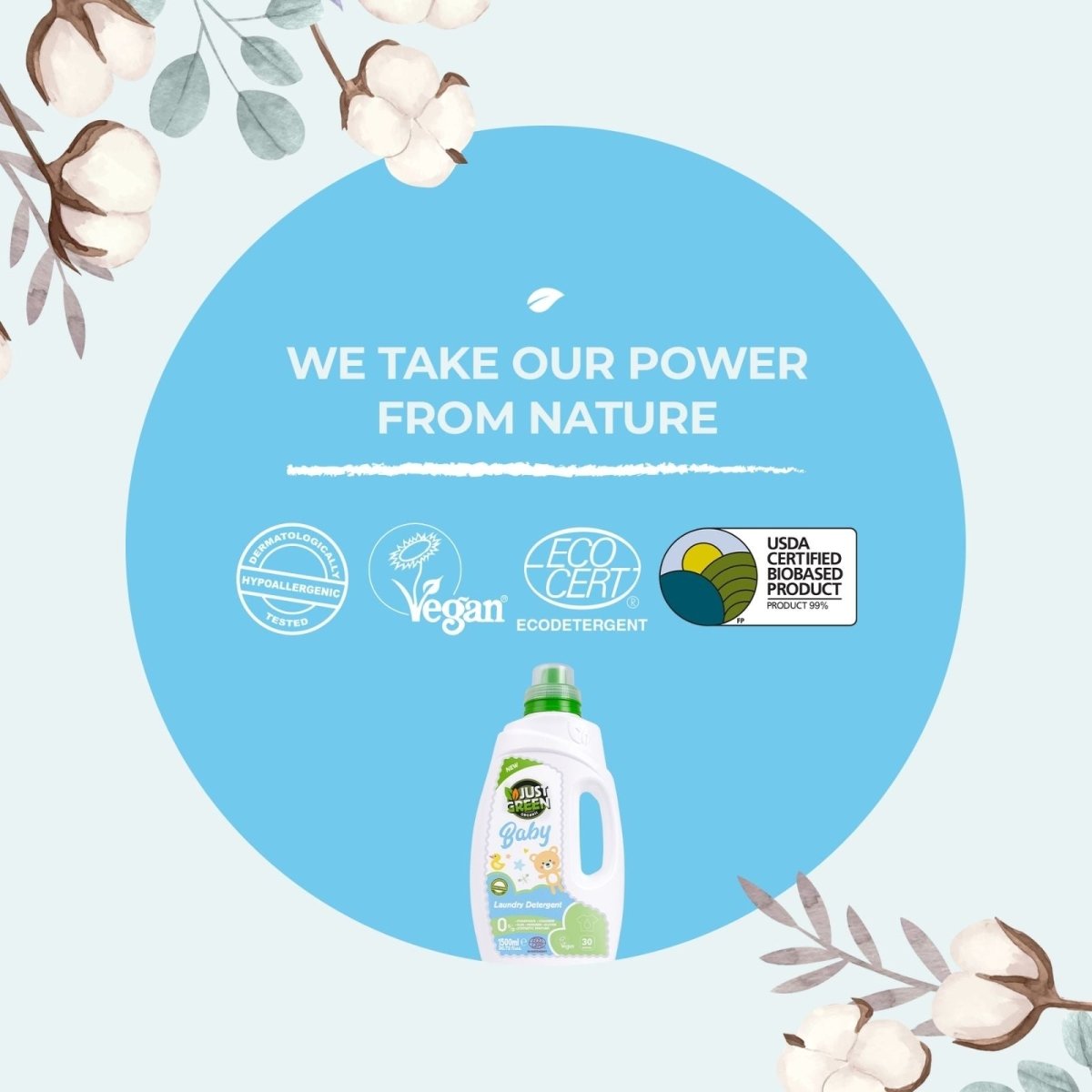 Just Green Organic Baby Laundry Liquid 1500ml