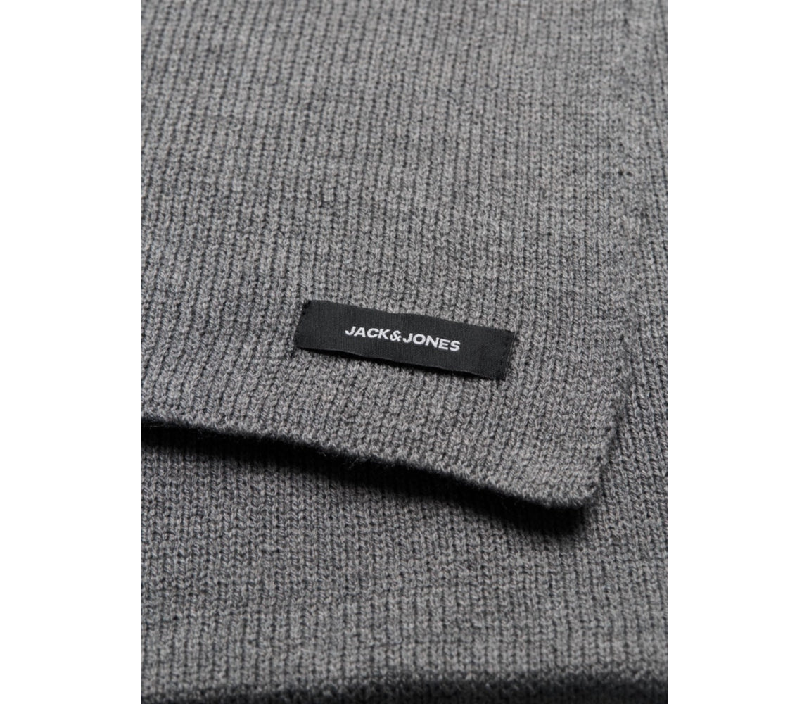 Jack & Jones DNA Mens Hat & Scarf Grey Melange