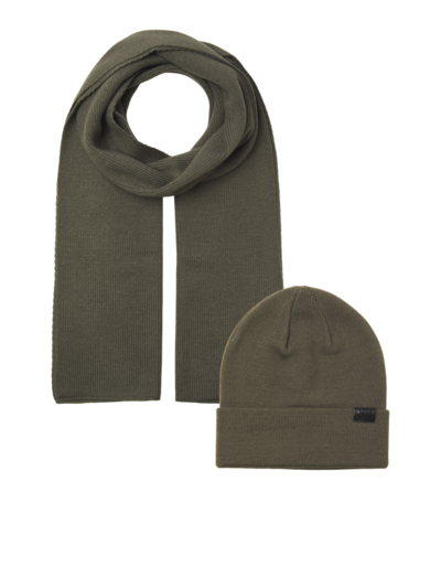 Jack & Jones JOLLY KNIT Mens Scarf & Beanie Giftset Sea Turtle