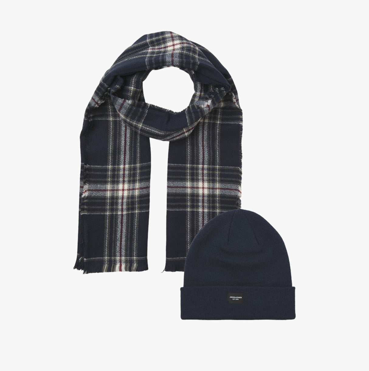 Jack & Jones FROST DNA Mens Beanie & Scarf Navy