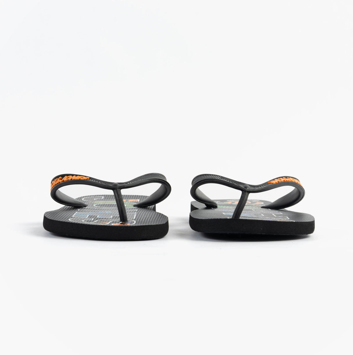 Jack & Jones LOGO PALM PRINT Mens Flip-Flops Anthracite