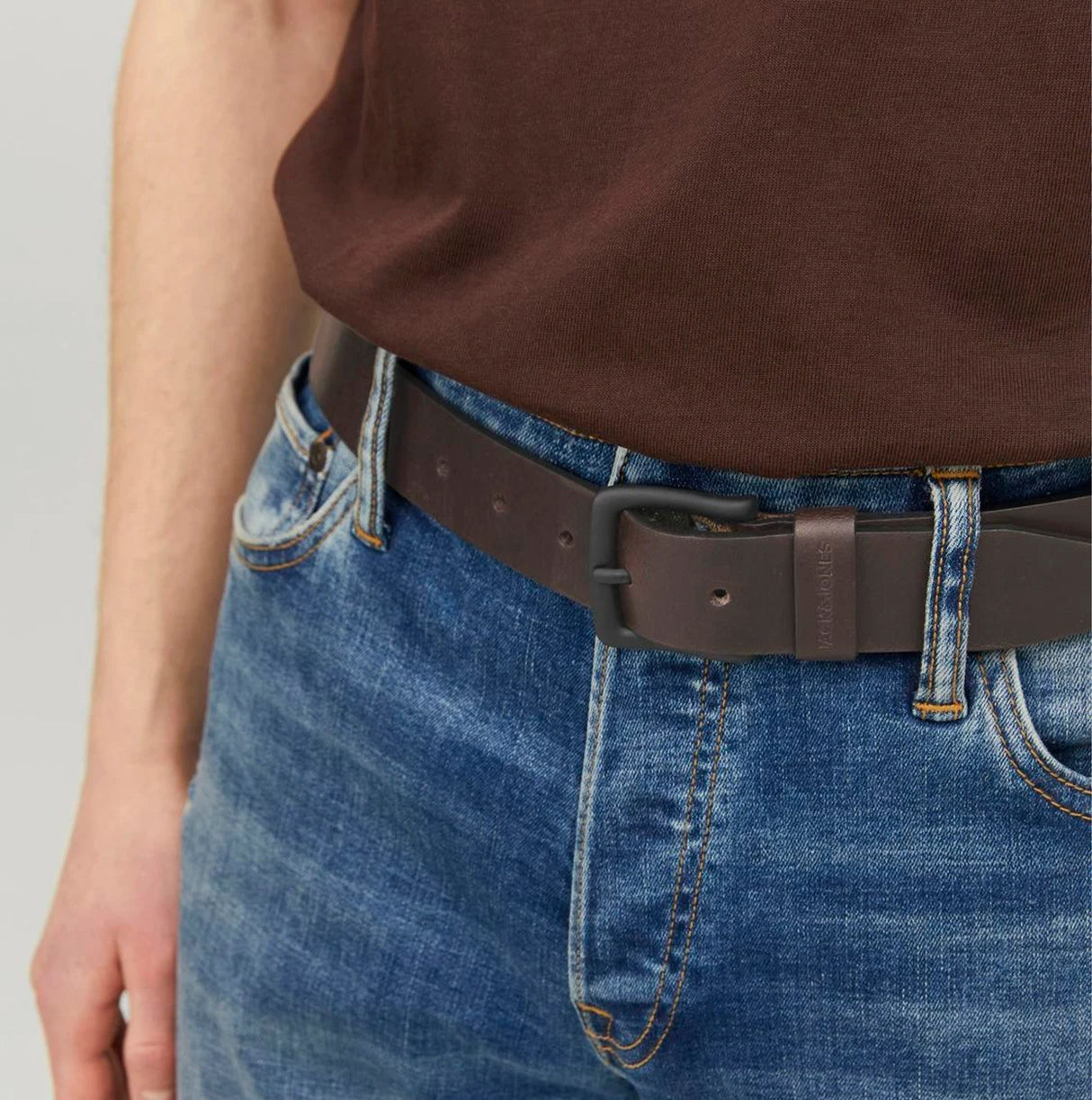 Jack & Jones ROMA Mens Belt Black Coffee