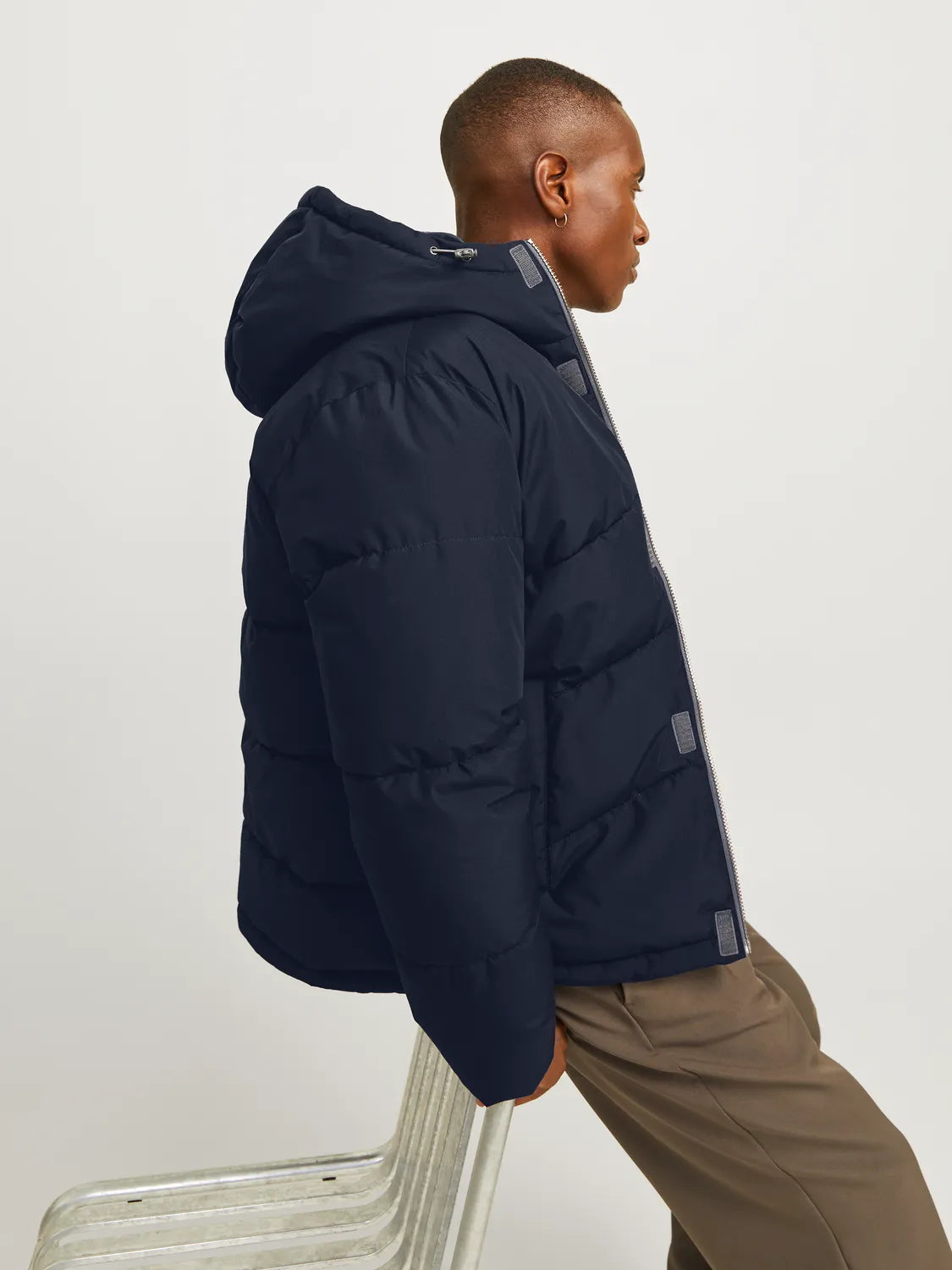 Jack & Jones WORLD Mens Puffer Jacket Navy Blazer