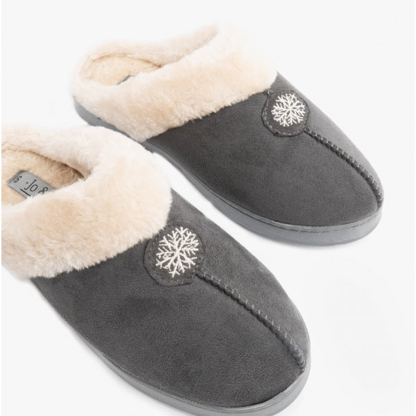 Jo & Joe SNUGGLE Womens Slippers Charcoal