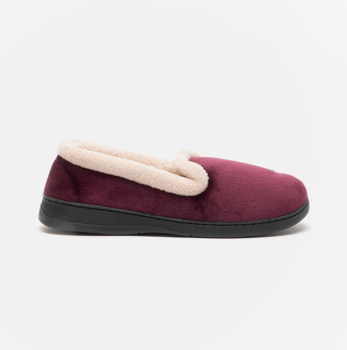 Jo & Joe CASHMERE Womens Velour Full Slippers Burgundy