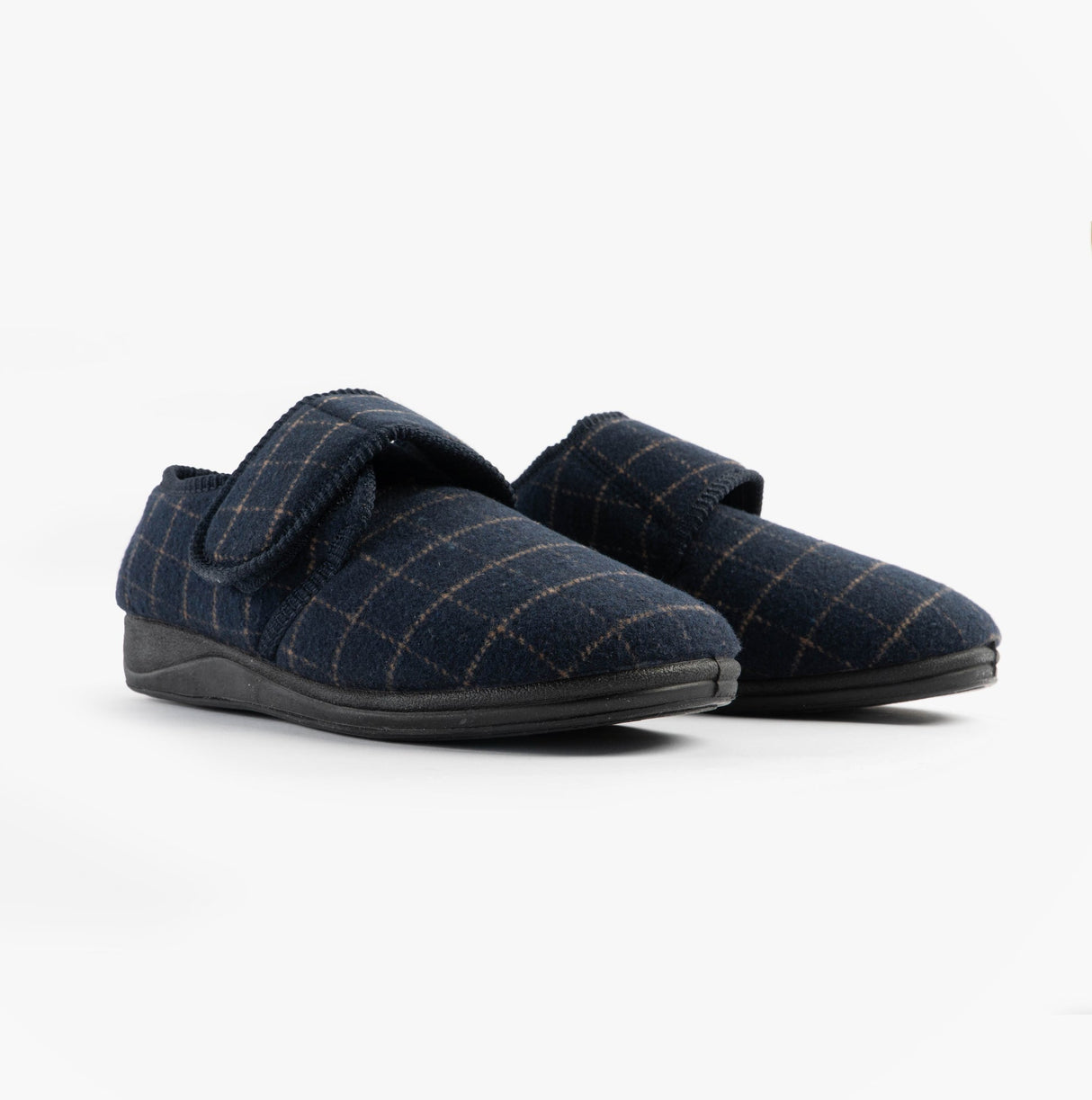 Jo & Joe DENNIS Mens Adjustable Full Slippers Navy