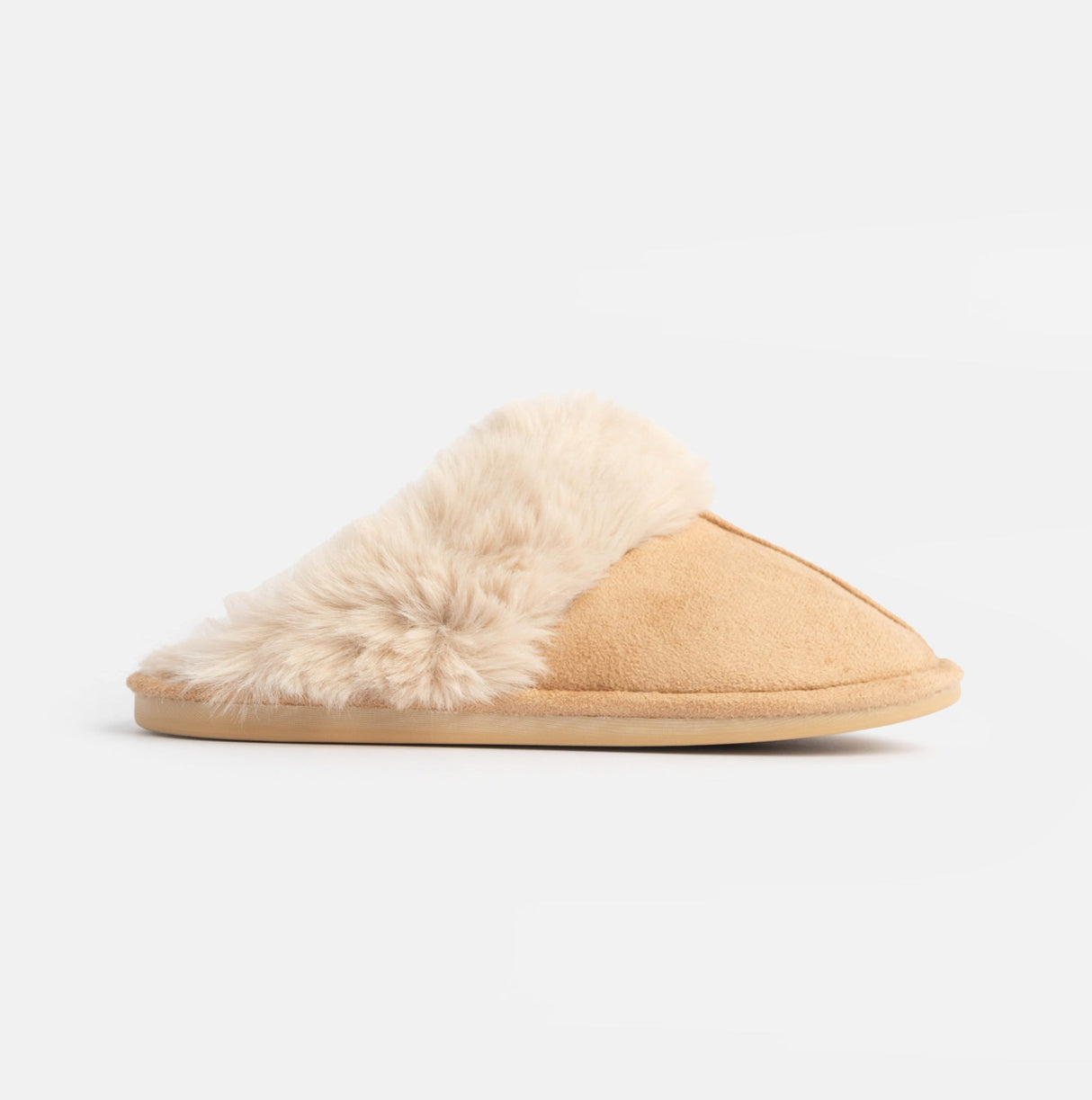 Jo & Joe SCARLETT Womens Faux Fur Mule Slippers Caramel