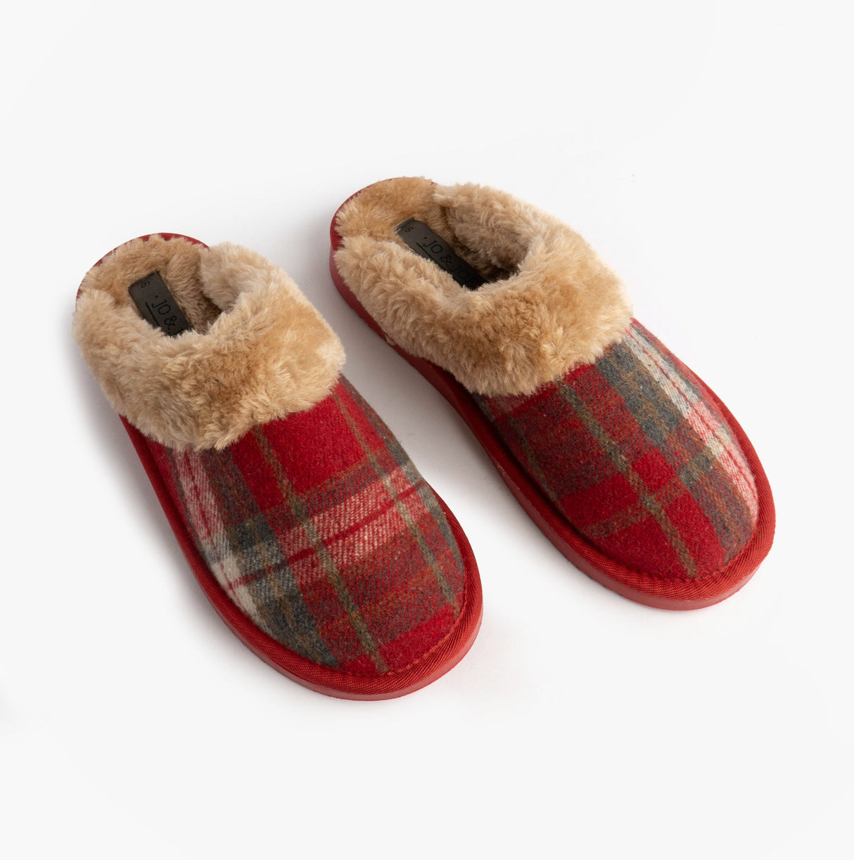 Jo & Joe SHETLAND Womens Mule Slippers Festive Red