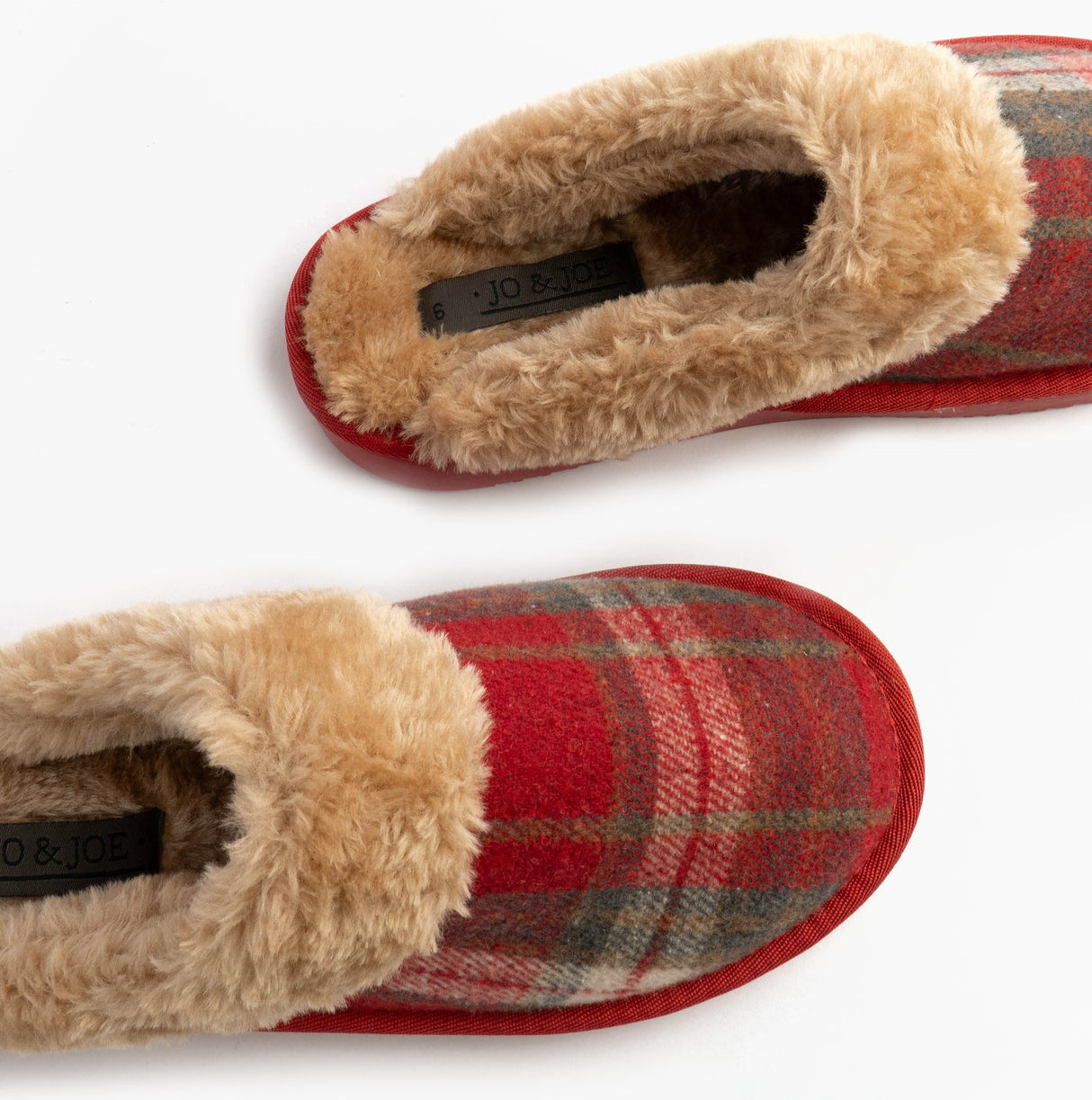 Jo & Joe SHETLAND Womens Mule Slippers Festive Red