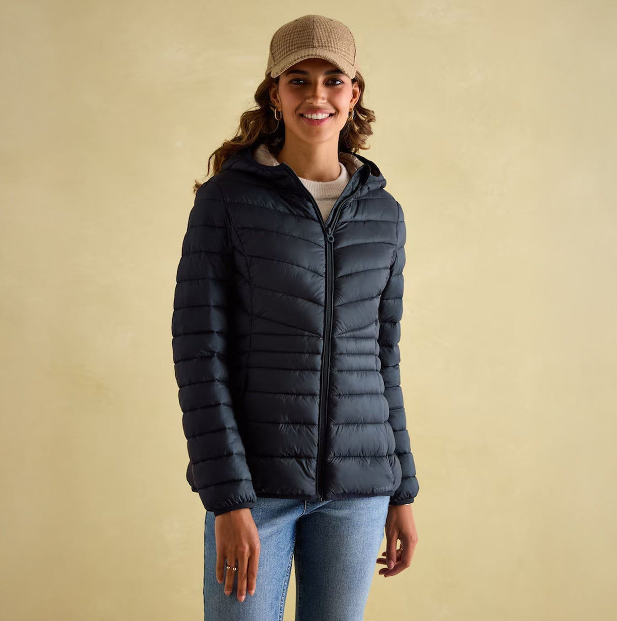 Joules KENLEY Womens Showerproof Hooded Puffer Jacket Navy