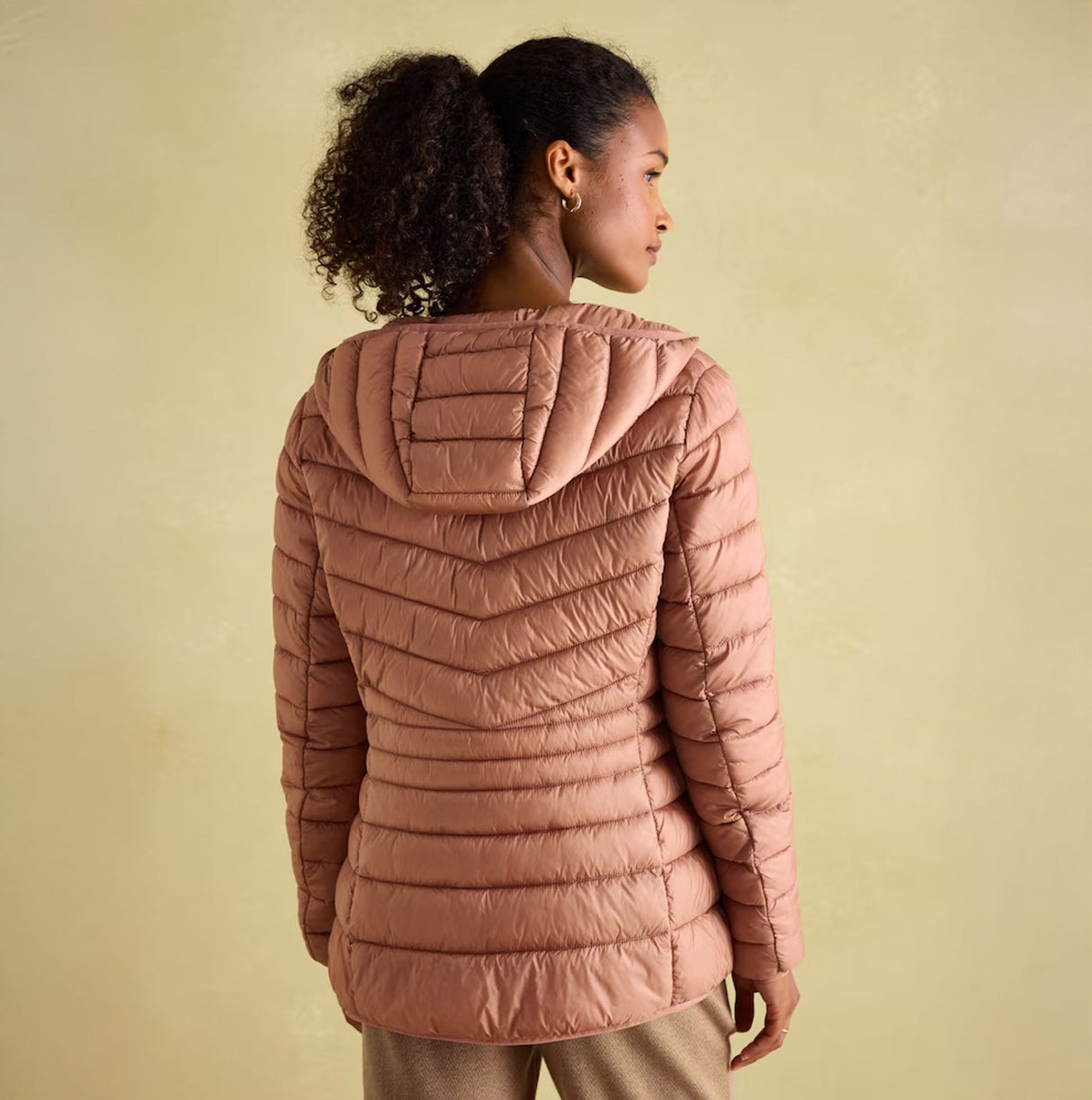 Joules KENLEY Womens Showerproof Hooded Puffer Jacket Pink