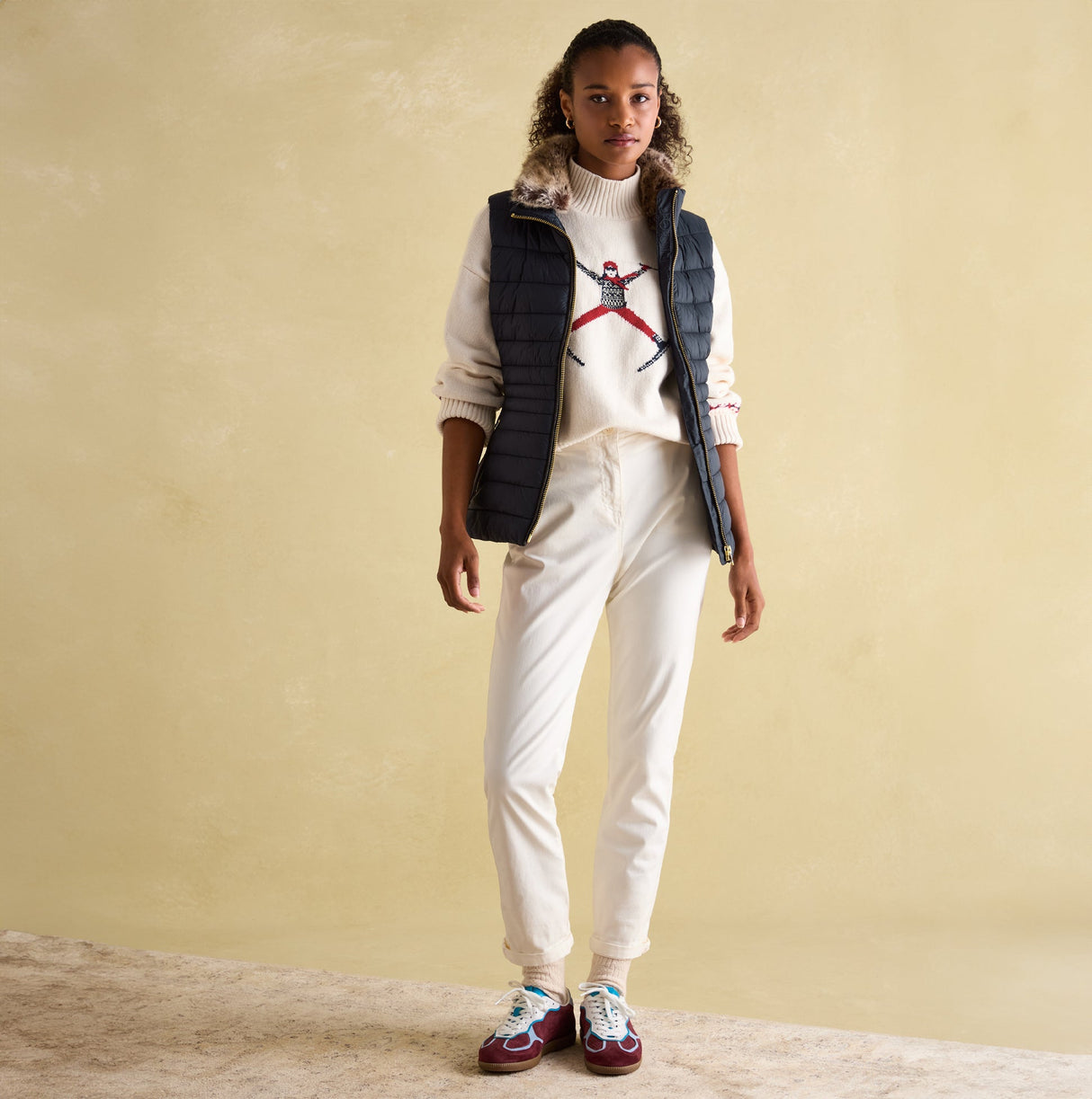 Joules BECKLEY Womens Padded Showerproof Gilet Navy