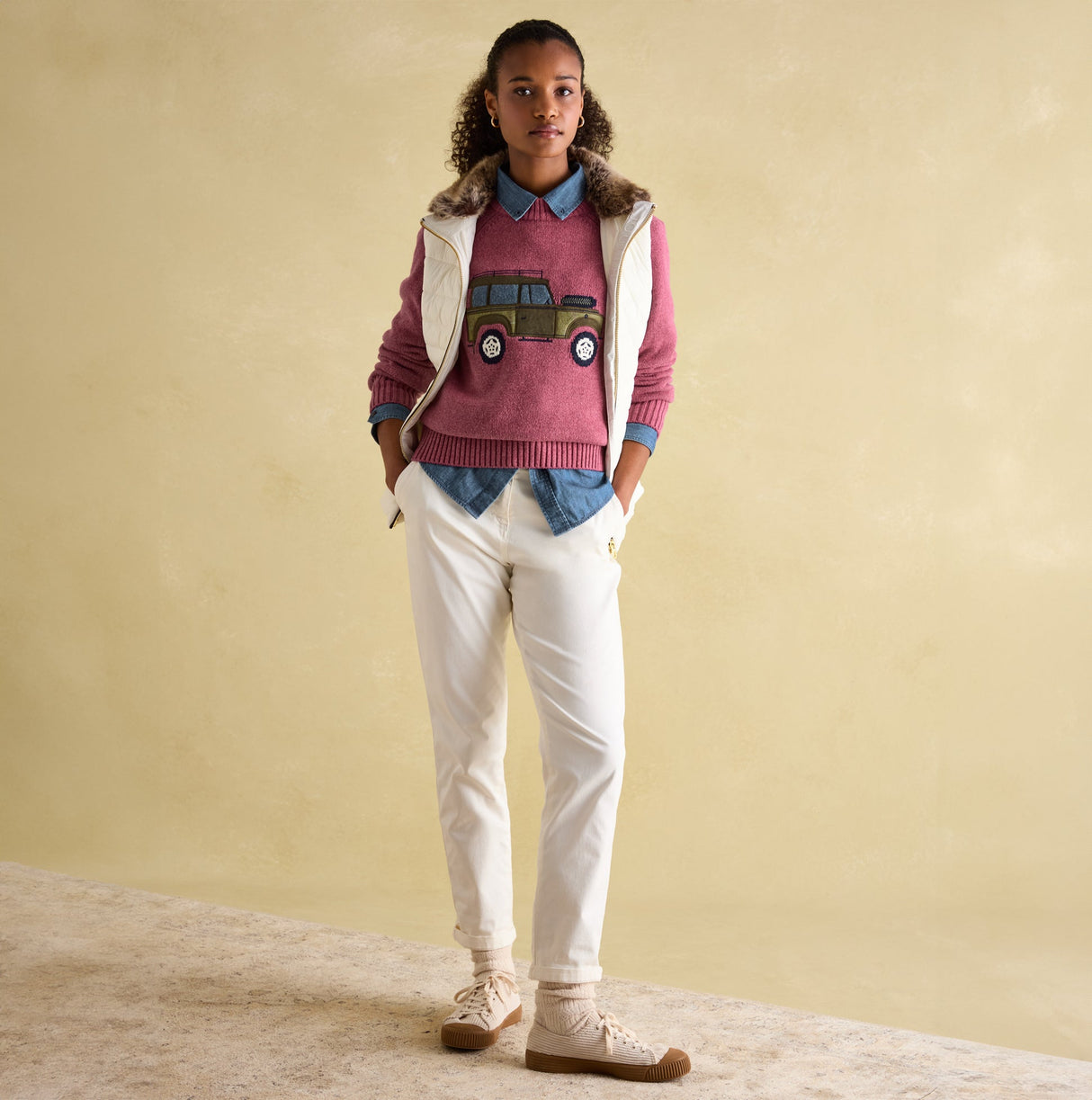 Joules BECKLEY Womens Padded Showerproof Gilet White