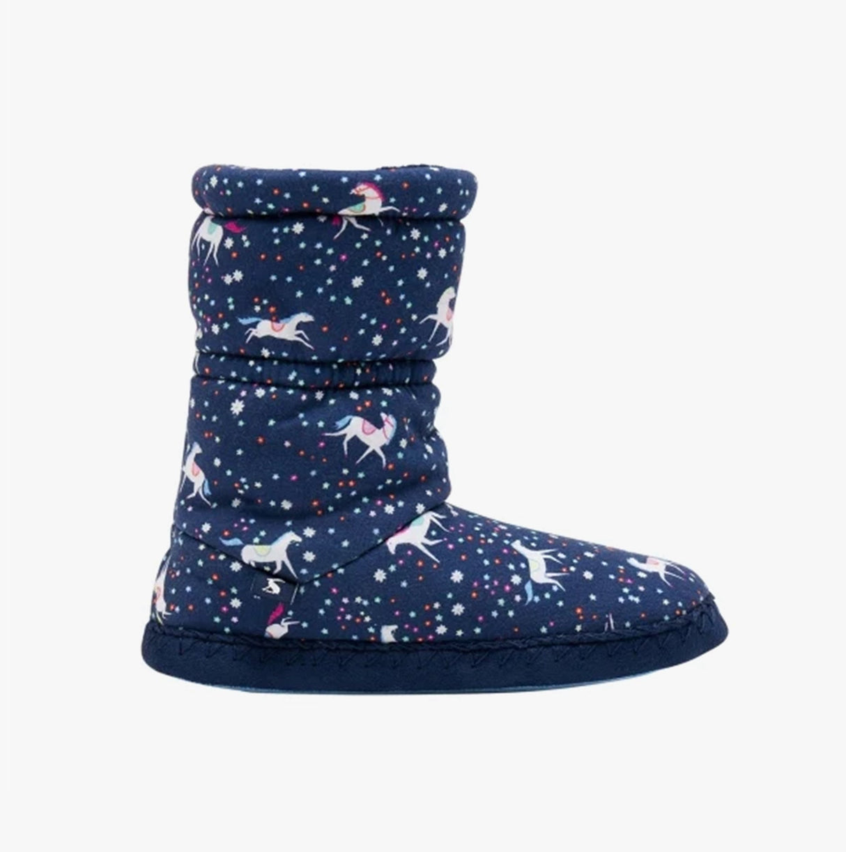 Joules JNR PADABOUT Girls Bootie Slippers Blue Horse