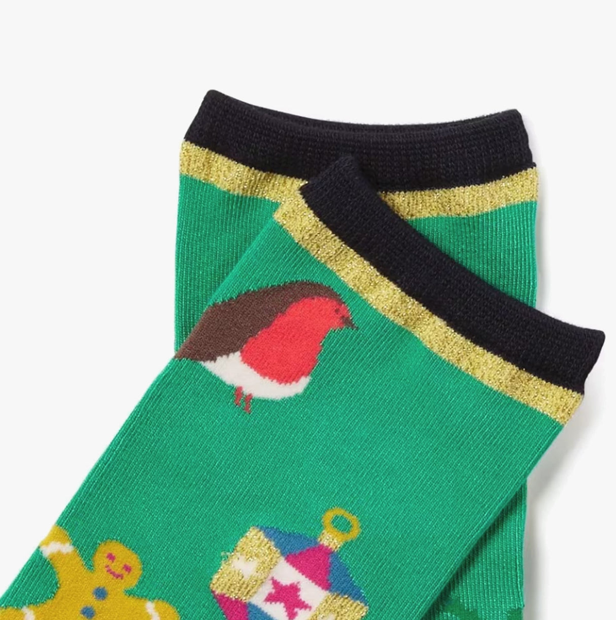 Joules GIFT SOCK Womens Socks Green Xmas: UK 4-8