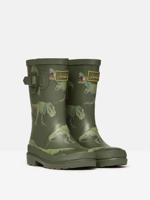 Joules JNR WELLY PRINT Boys Wellies Green Dino