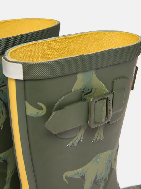Joules JNR WELLY PRINT Boys Wellies Green Dino