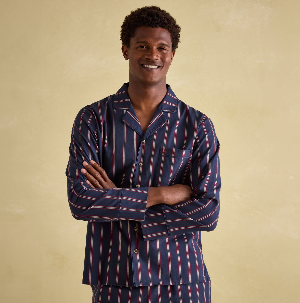 Joules HUGO Mens Pyjama Set Navy Stripe