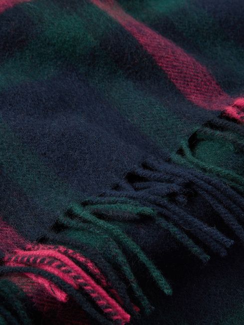 Joules LANGTREE Womens Scarf Navy Pink Check