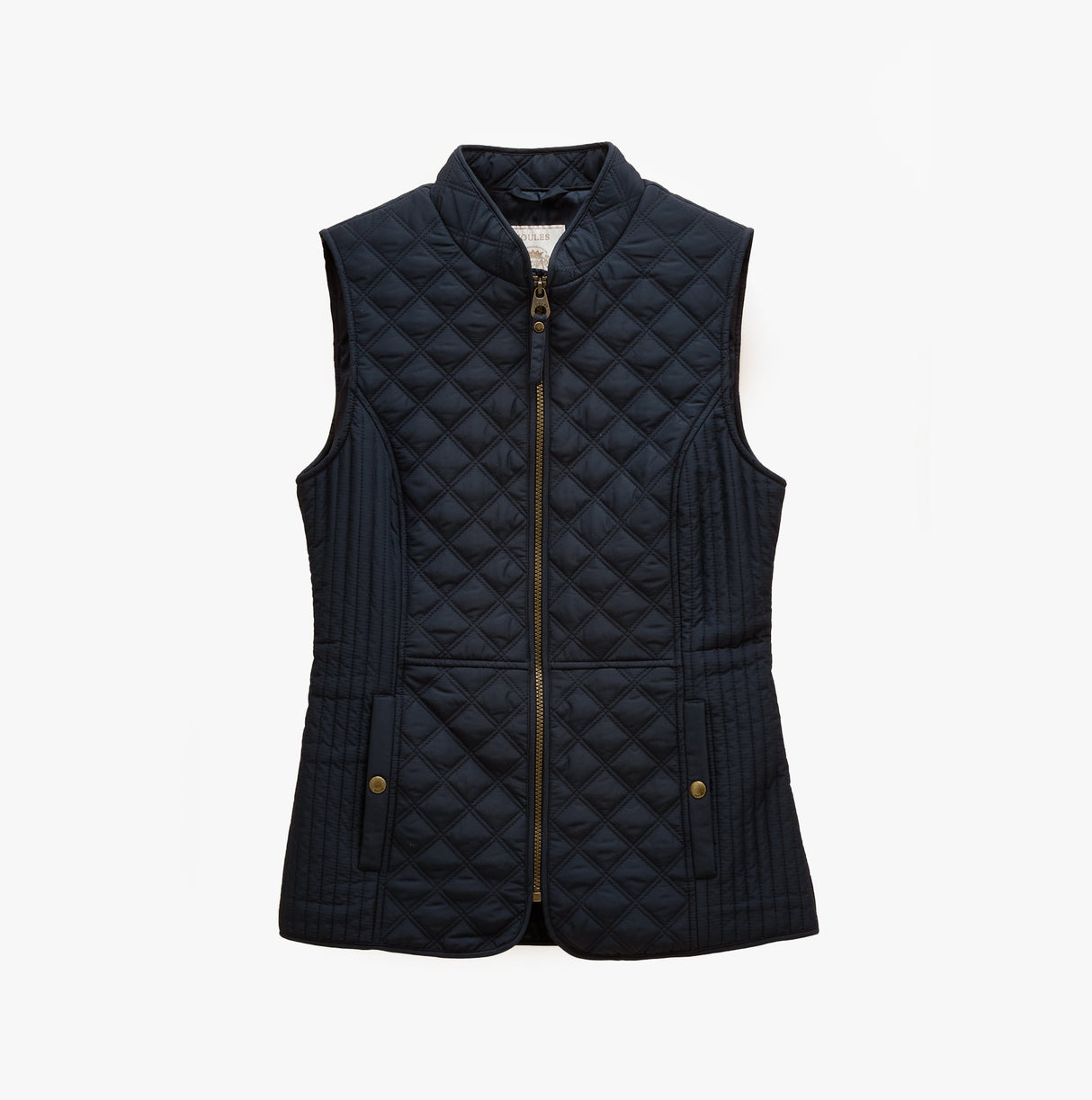Joules Minx Womens Showerproof Quilted Gilet with Adjustable Waist Navy